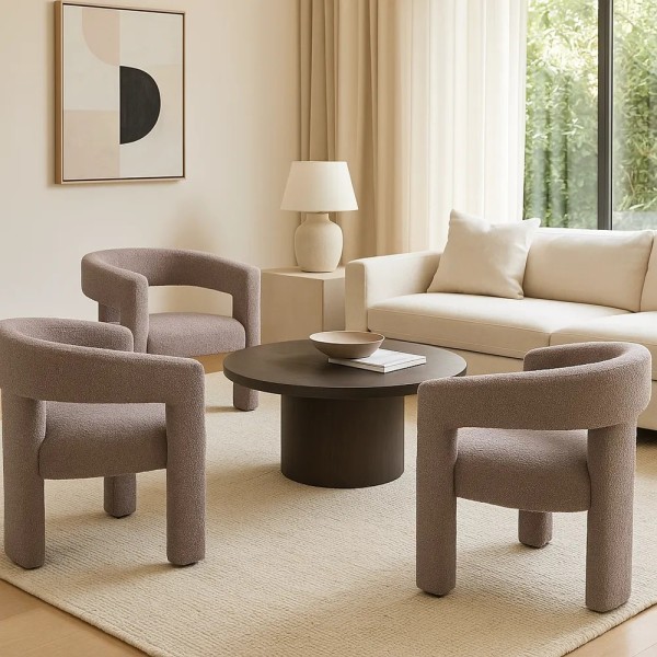 Sillón Tejido Rizado Gris Perla - Tapidecor