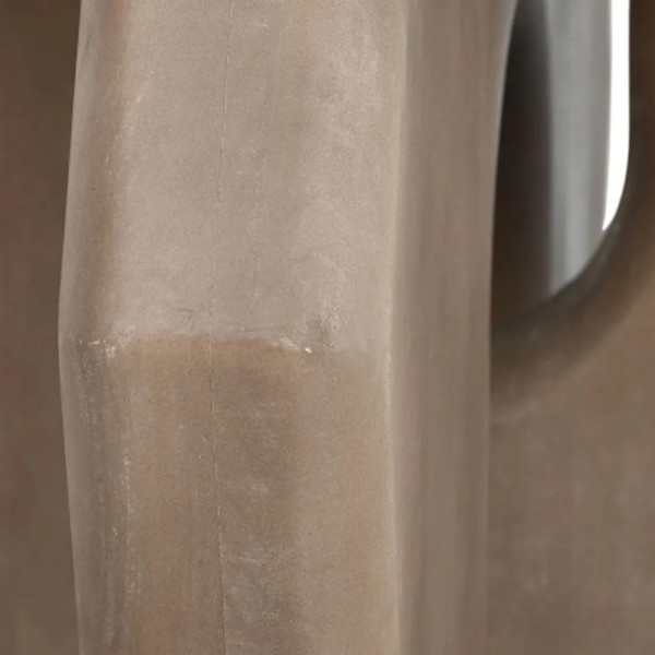 MESA CENTRO TAPA MARMOL PIE MADERA NOGAL 91X91X40