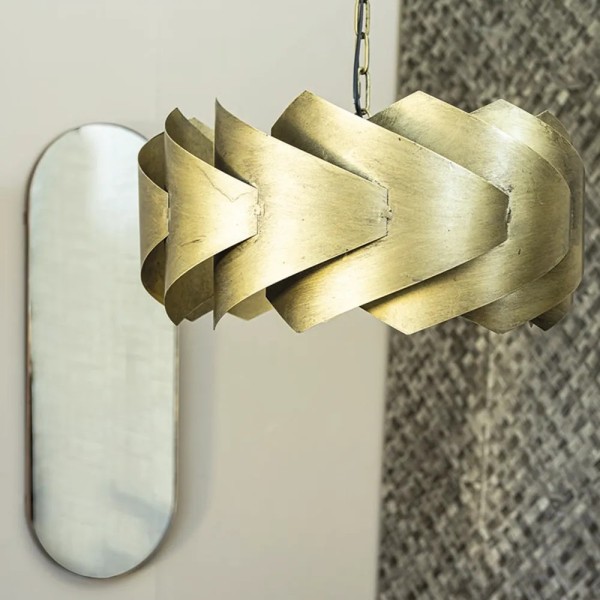 Lámpara de techo dorada en capas 53x26 cm | Tapidecor