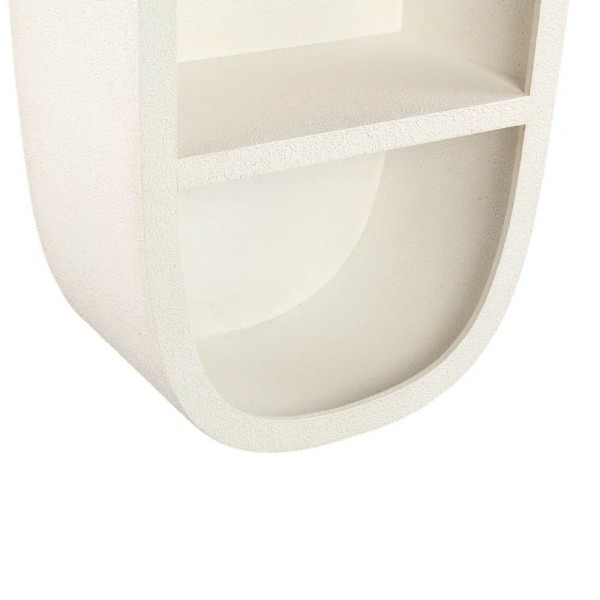 ESTANTERIA PARED ALTA OVALADA DE MDF BLANCO RUGOSO 40X23X81