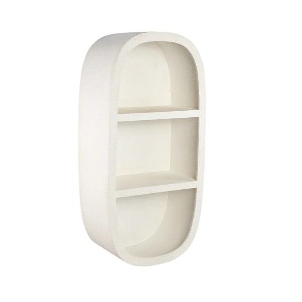 ESTANTERIA PARED ALTA OVALADA DE MDF BLANCO RUGOSO 40X23X81