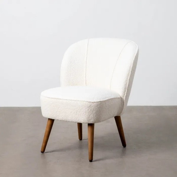 Sillón beige texturizado con patas madera | Tapidecor