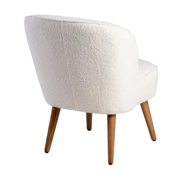 SILLON BEIGE TAPIZADO TEXTURA PATAS MADERA 54X64X73 CM