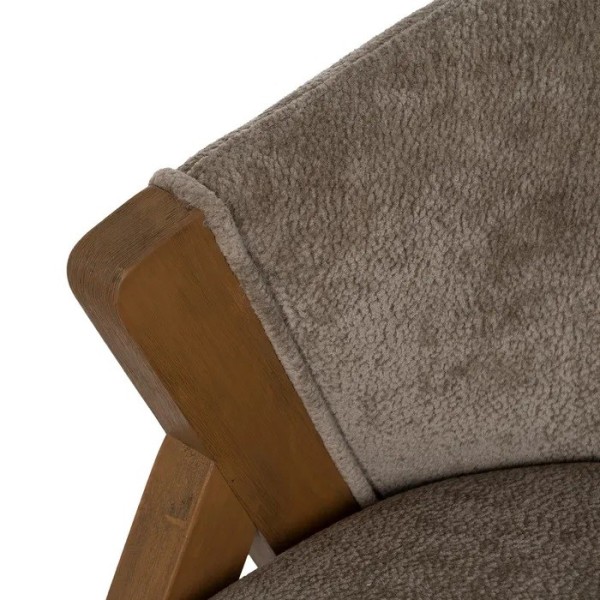 Sillón beige con estructura de abedul | Tapidecor