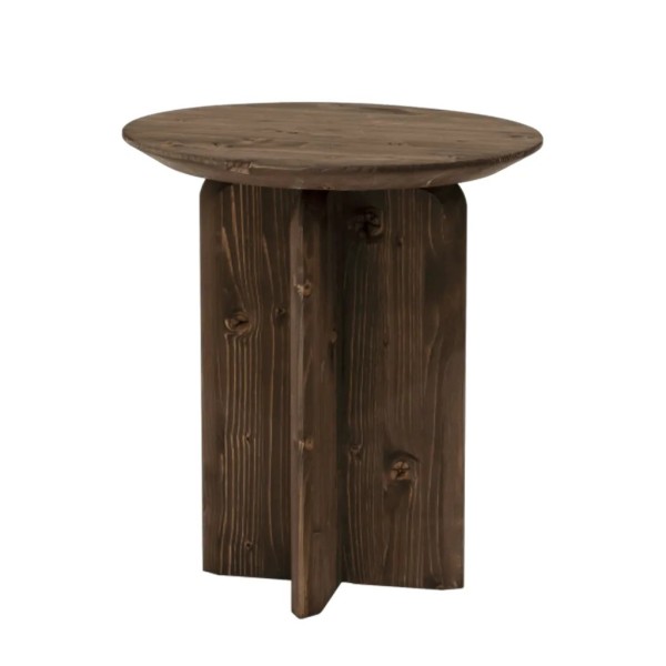 Mesa auxiliar madera nogal 45x50 cm | Tapidecor