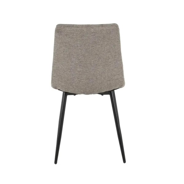 SILLA TAPIZADA COLOR MARRON  PATAS METALICAS NEGRO 44X38X85