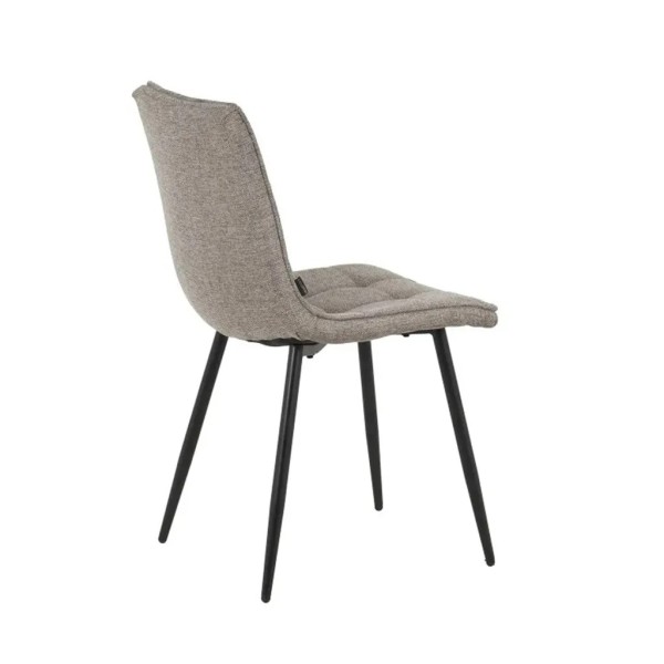 SILLA TAPIZADA COLOR MARRON  PATAS METALICAS NEGRO 44X38X85