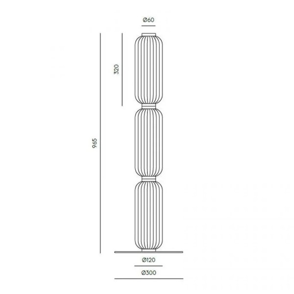 LAMPARA SUELO CRISTAL ORO MATE OPAL_LED 20W IP20 2700K 30X30X96,5