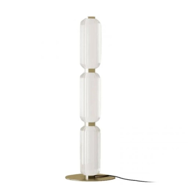 LAMPARA SUELO CRISTAL ORO MATE OPAL_LED 20W IP20 2700K 30X30X96,5