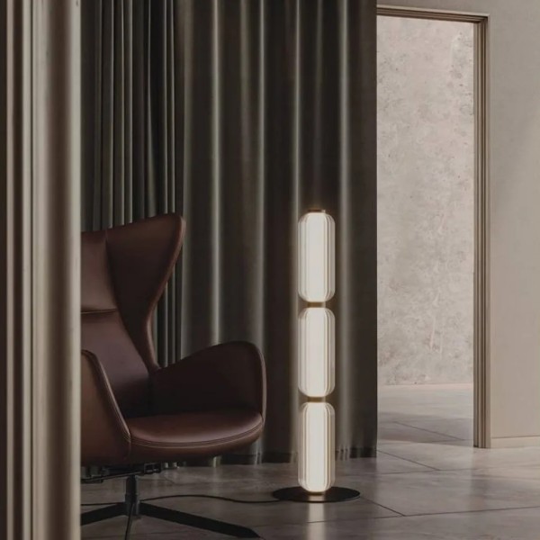 Lámpara de suelo cristal y oro mate 30x97 cm | Tapidecor