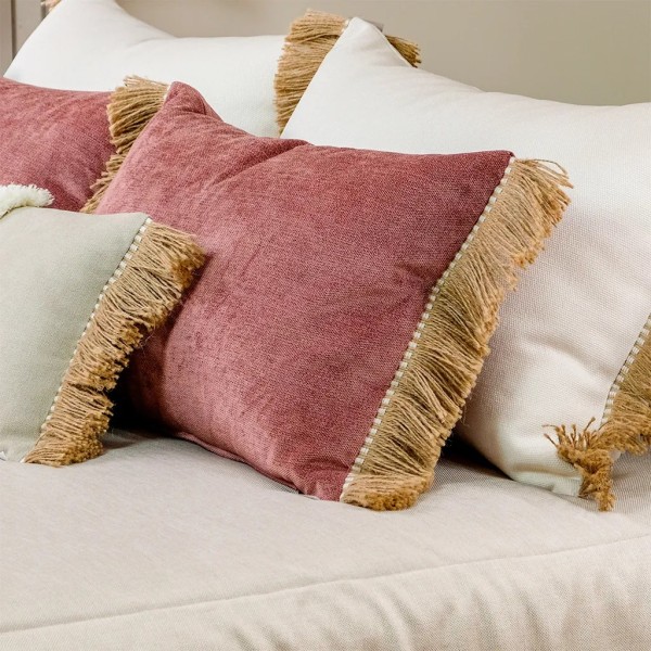 Cojín artesanal con relleno premium para cama y sofá en alta decoración elegante