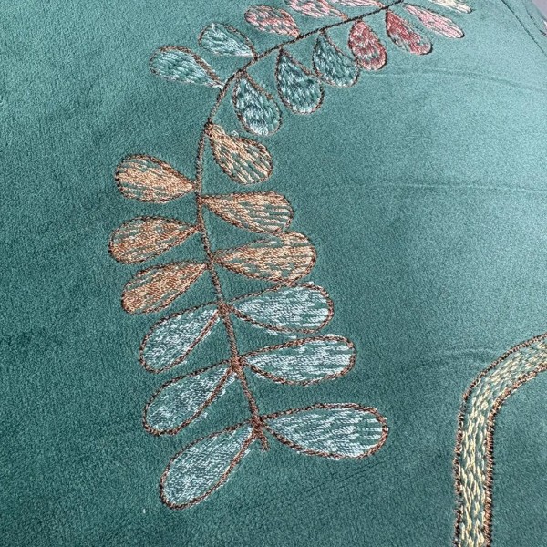 Pouff redondo verde oscuro con cordón de yute 50x45 | Tapidecor