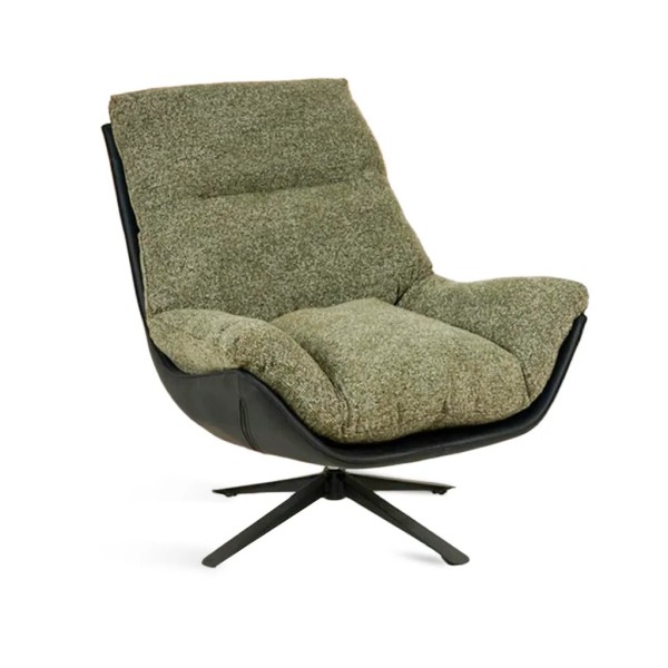 Sillón giratorio gris verdoso base negra antimanchas | Tapidecor