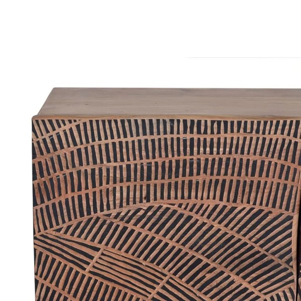 APARADOR 4 PUERTAS MADERA ACACIA  PATAS METAL 200X40X90 CM