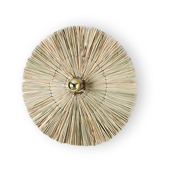 APLIQUE PARED RAFIA NATURAL ORO 50CM  E27 MAX. 60W 220-240V B035 B038
