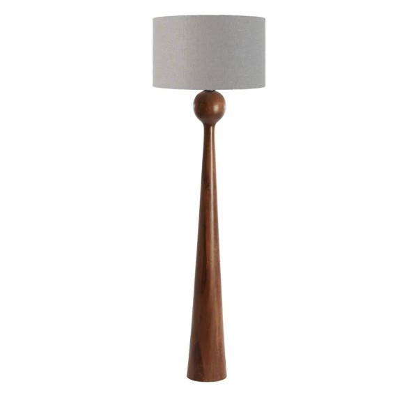 Lámpara pie madera marrón | Iluminación cálida y natural | Tapidecor