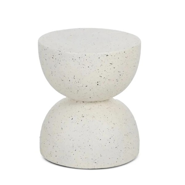 Mesa auxiliar efecto terrazo blanco 40×45 | Tapidecor