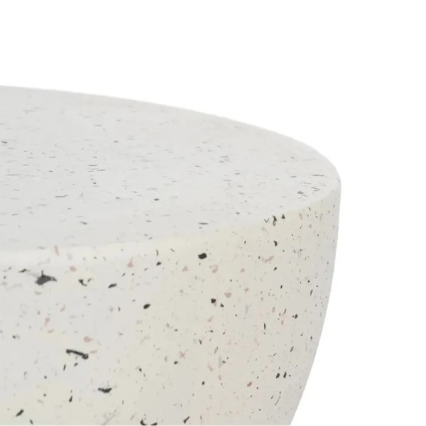 MESA AUXILIAR PIEDRA BLANCA EFECTO TERRAZO 40X40X45 CM