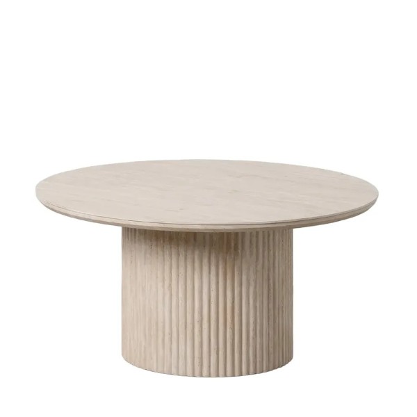 Mesa centro beige piedra MDF 70X70X45 cm