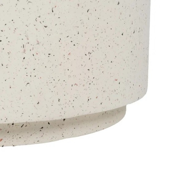 Mesa centro redonda piedra blanca efecto terrazo 70×40 | Tapidecor