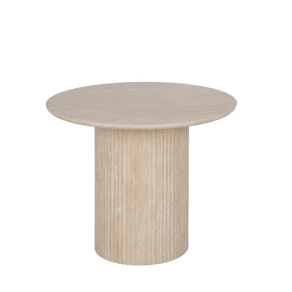 Mesa comedor beige con tapa de mármol MDF 90×76 | Tapidecor