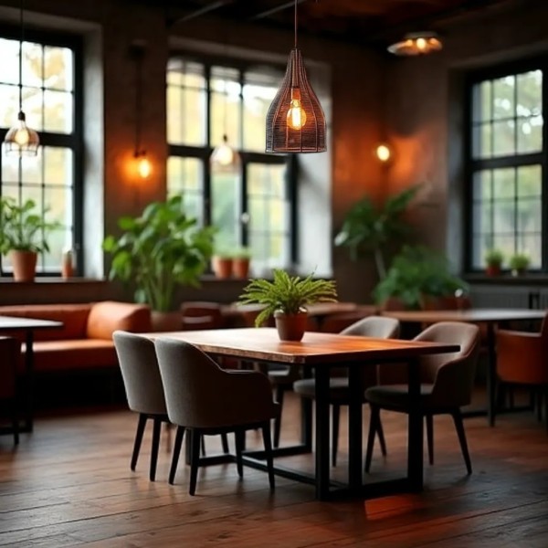 Lámpara techo metal bronce estilo alambre 25×42 | Tapidecor