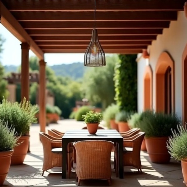 Lámpara techo metal bronce estilo alambre 25×42 | Tapidecor