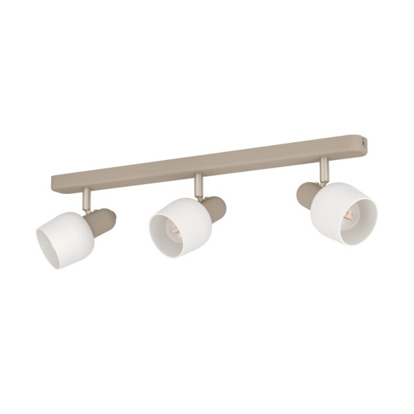 Regleta techo 3 focos orientables blanco-arena | Tapidecor