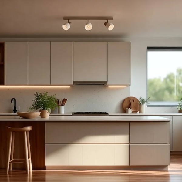 Regleta techo 3 focos orientables blanco-arena | Tapidecor