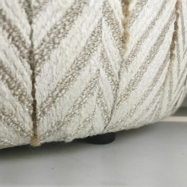Pouff redondo espiga tonos neutros y tapa beige 64×43 | Tapidecor