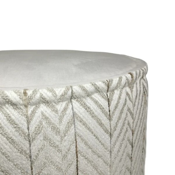 Pouff redondo espiga tonos neutros Modelo Aura-E Aura Round  64x64x43