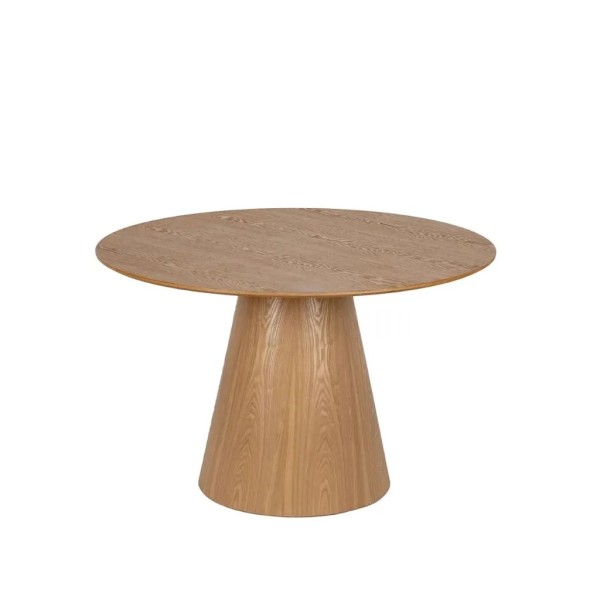 Mesa redonda madera tono medio 120x75 cm diseño moderno | Tapidecor