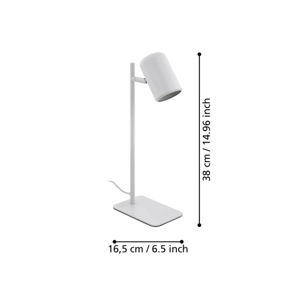 LAMPARA MESA ACERO BLANCO  LED 4,5W 15X8,5X40 CM