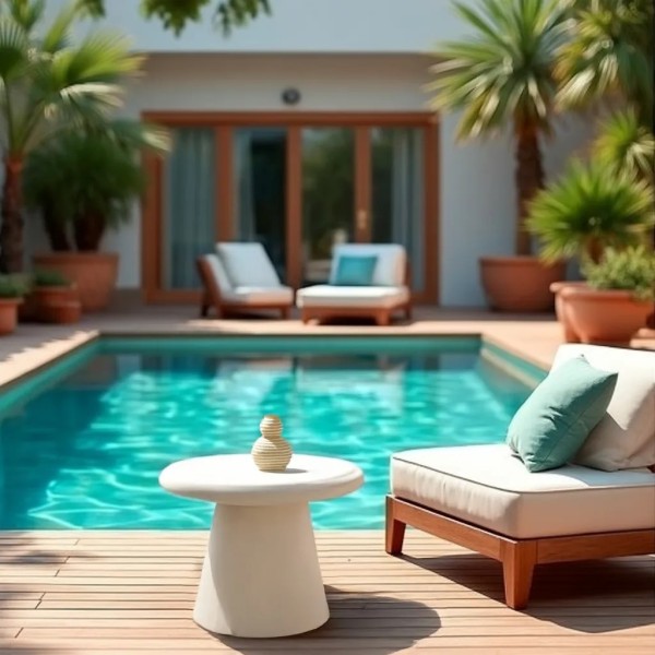 Mesa centro redonda madera blanca 60×45 cm diseño minimalista | Tapidecor