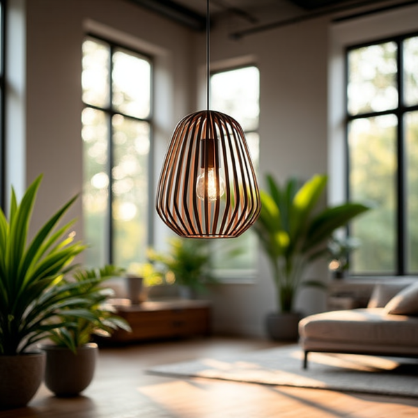 Lámpara techo acero bronce 10×94 cm diseño moderno | Tapidecor