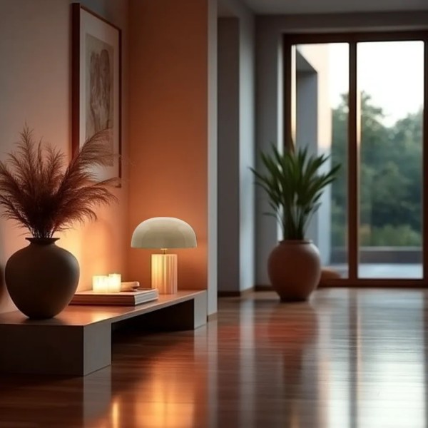 Lámpara sobremesa metal tono topo moderna | Tapidecor