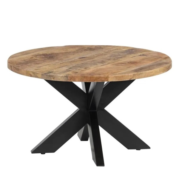 Mesa centro redonda tapa madera patas negras diseño moderno | Tapidecor