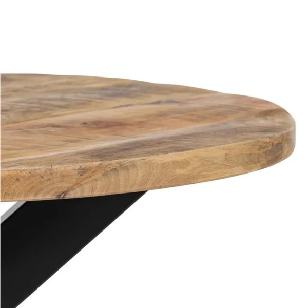 Mesa centro redonda tapa madera patas negras diseño moderno | Tapidecor