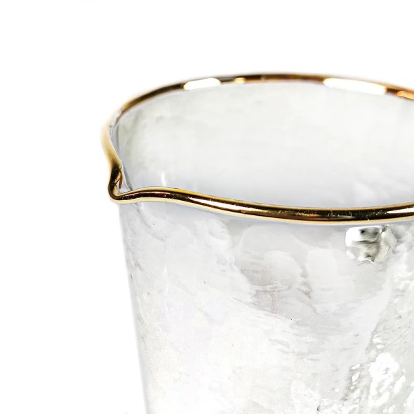 JARRA AGUA DE CRISTAL CON BORDES DORADOS