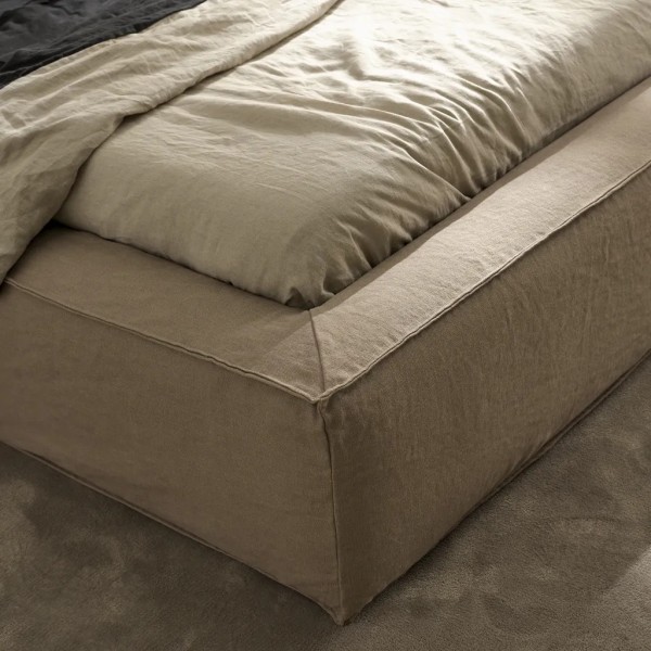 Cama completa aro bañera desenfundable 150X190 Tejido serie C+Base Tapizada 205X234x105