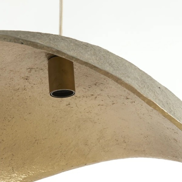 LÁMPARA TECHO TONO PIEDRA Y DORADO  71X53,5X23 CM (1xE27)