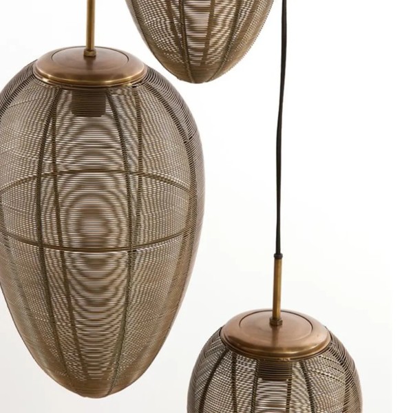 LÁMPARA TECHO 3L METAL BRONCE  36X36X97 CM