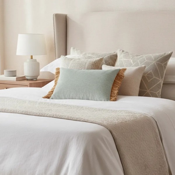 Cojín artesanal con relleno premium para cama y sofá en alta decoración elegante