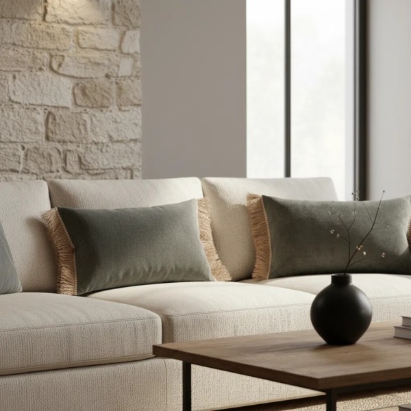 Cojín artesanal con relleno premium para cama y sofá en alta decoración elegante