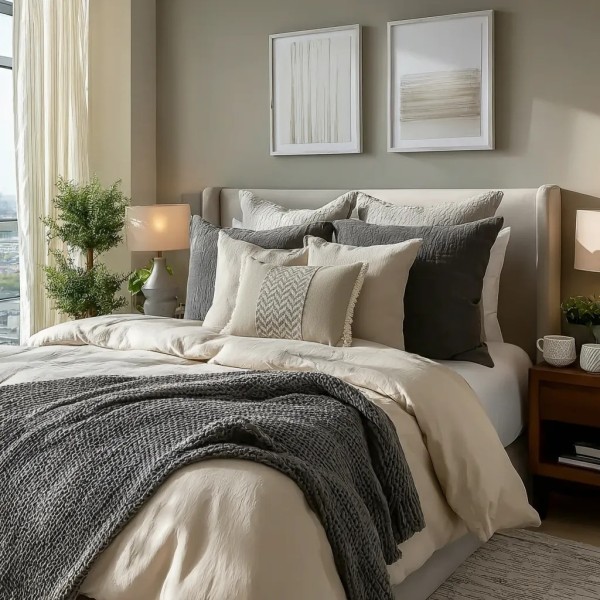 Cojín artesanal con relleno premium para cama y sofá en alta decoración elegante