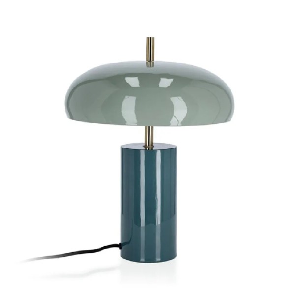 Lámpara de mesa azul y dorado en metal | Tapidecor