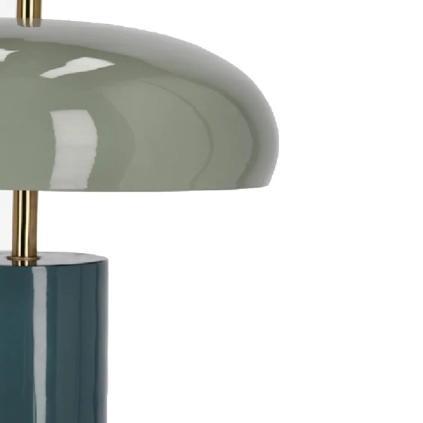 Lámpara de mesa azul y dorado en metal | Tapidecor