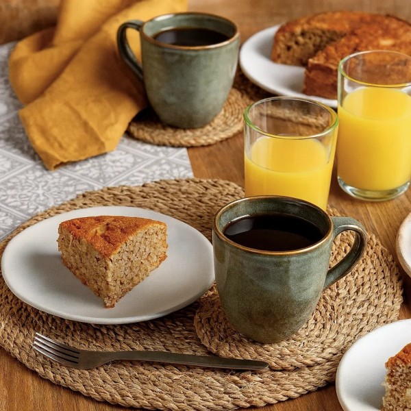 Taza café cerámica verde azulado 9×9 | Tapidecor