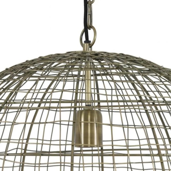 Lámpara colgante esfera bronce 55 cm | Diseño metálico escultórico