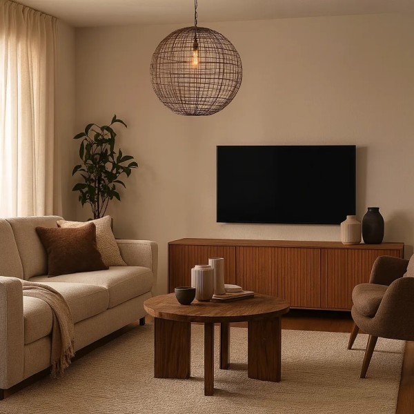 LAMPARA COLGANTE ESFERA BRONCE 55x55x55